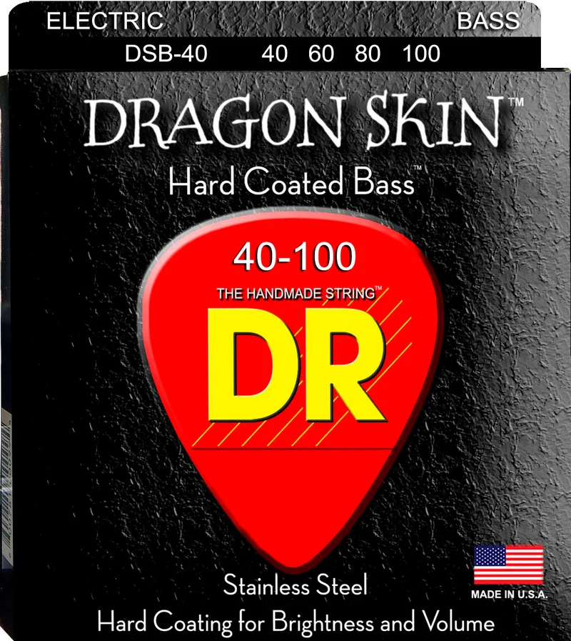 DR STRINGS DSB40 DRAGON SKIN JUEGO DE CUERDAS BAJO ELECTRICO 040-100.