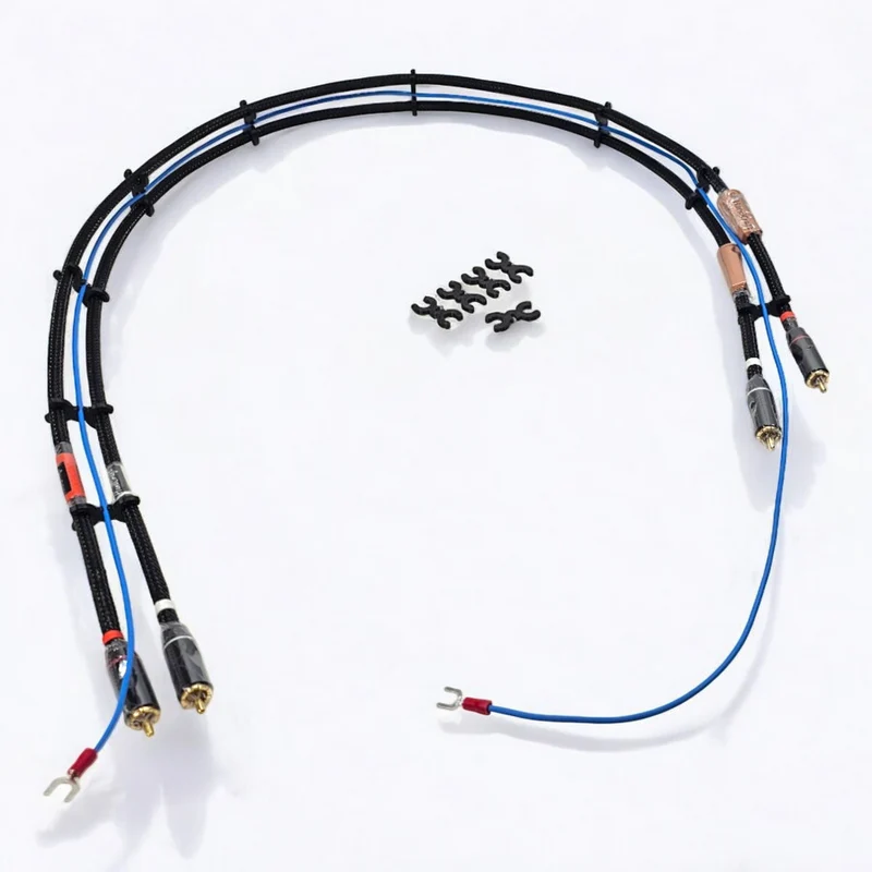 Handcraft RCA para Tornamesa con conexión a tierra | Interconexión dedicada para phono | Más limpieza, mejor aterrizaje y una conexión seria para tu tornamesa | JMI Audio