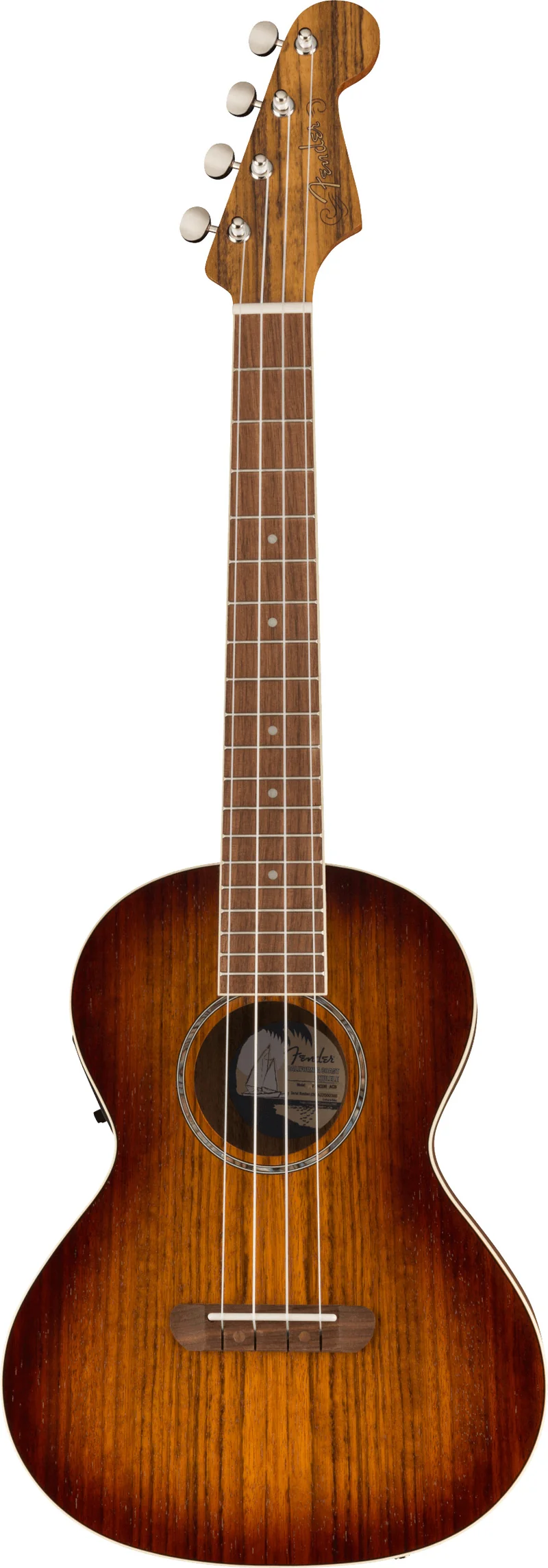 FENDER RINCON UKELELE ELECTRIFICADO TENOR AGED COGNAC BURST