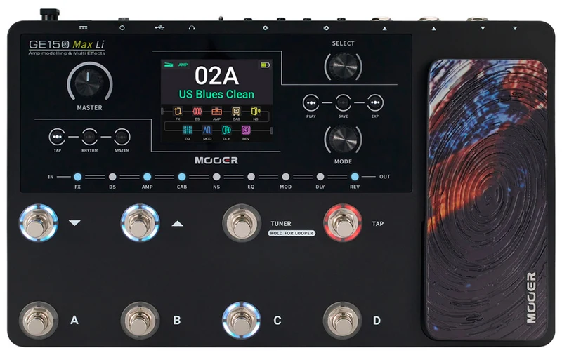 MOOER GE150 MAX LI PEDALERA MULTIEFECTOS CON BATERIA RECARGABLE