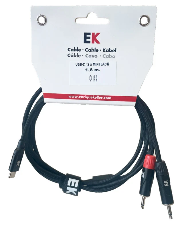 AUVISA HDMI22018 CABLE USB C A 2 X MINIJACK MACHO 1.8 METROS