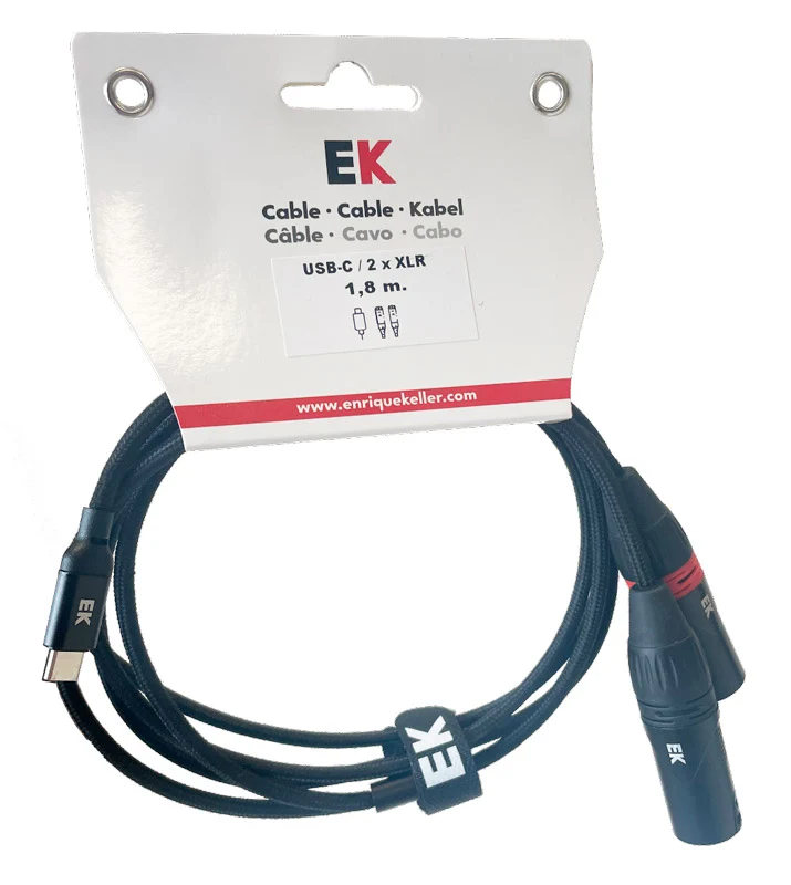 AUVISA HDMI21818 CABLE USB C A 2 X XLR MACHO 1.8 METROS