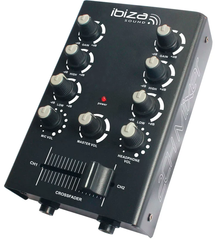 IBIZA SOUND MIX500 MESA DE MEZCLAS DE 2 CANALES