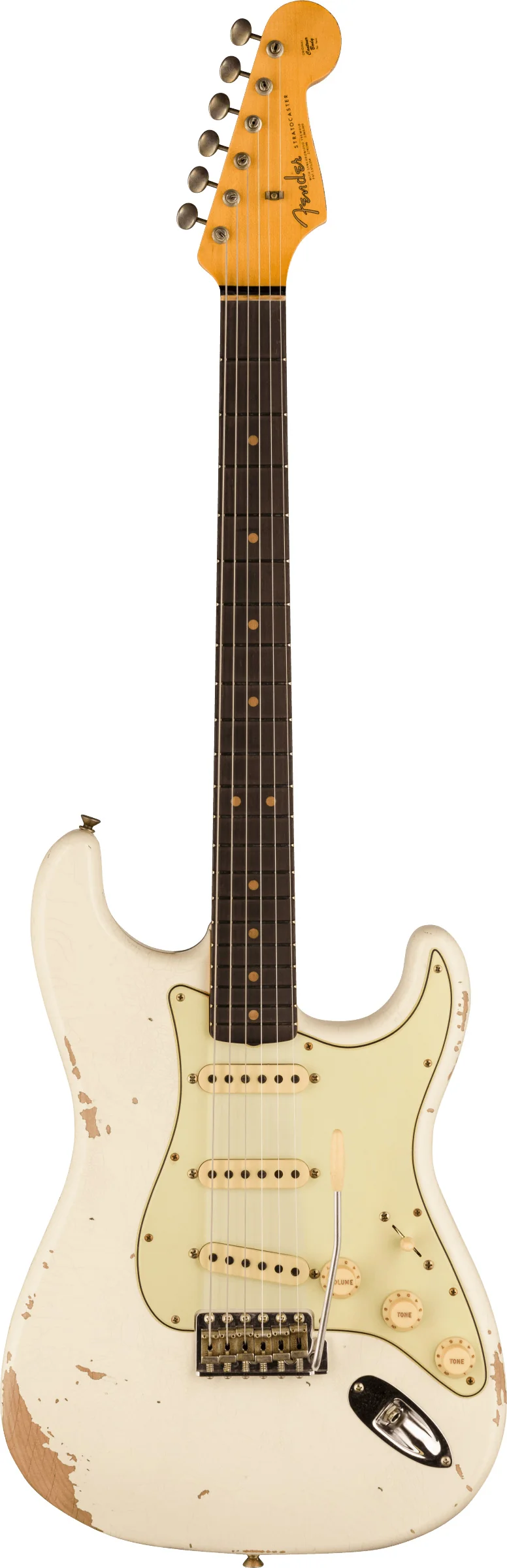 FENDER STRATOCASTER 1964 L SERIES CUSTOM SHOP MN GUITARRA ELECTRICA AGED OLYMPIC WHITE.