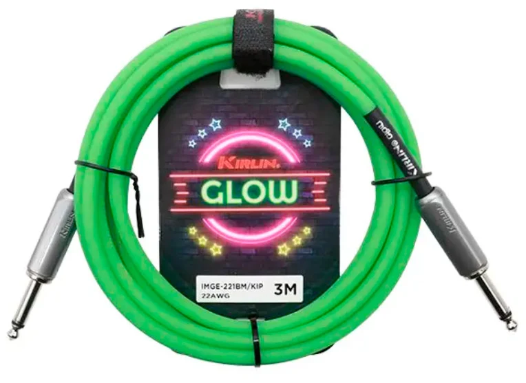 AUVISA IMGE221KP-3M GLOW CABLE INSTRUMENTO JACK 3 METROS KIWI POP