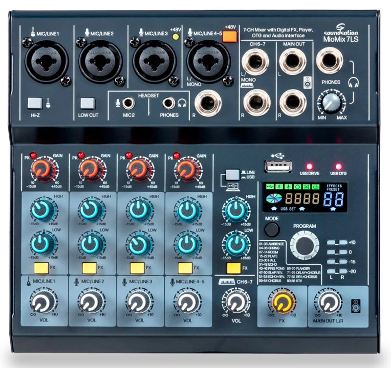 SOUNDSATION MIOMIX 7LS MESA DE MEZCLAS 7 CANALES