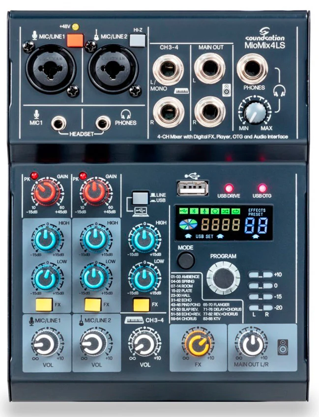 SOUNDSATION MIOMIX 4LS MESA DE MEZCLAS 4 CANALES