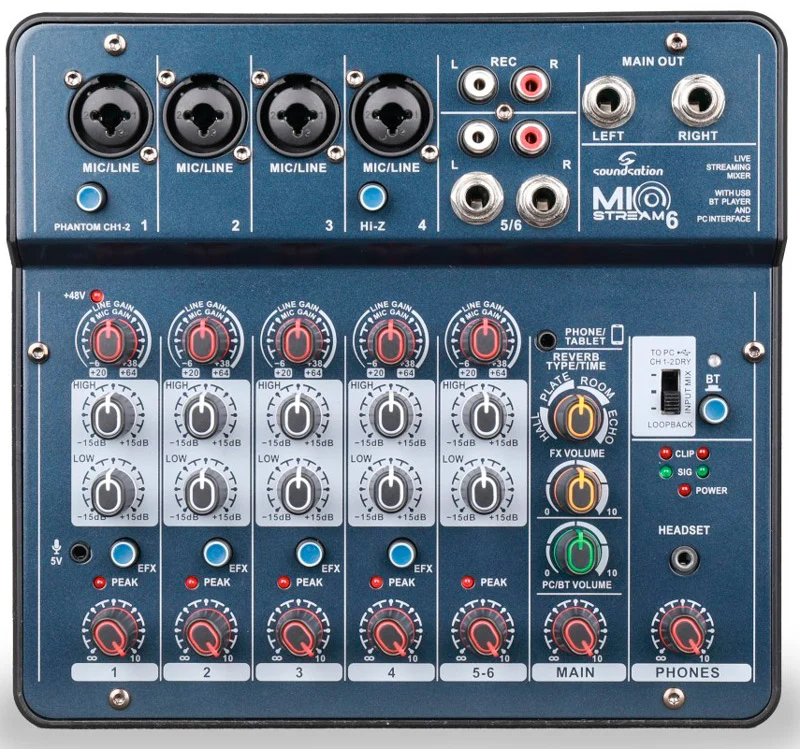 SOUNDSATION MIOSTREAM 6 MESA DE MEZCLAS 6 CANALES