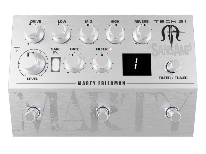 TECH 21 MF1 MARTY FRIEDMAN SANSAMP PEDAL PREAMPLIFICADOR PARA GUITARRA