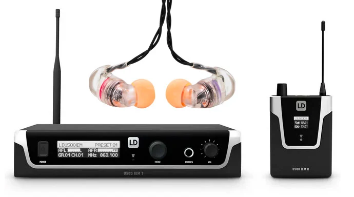 LD SYSTEMS -PACK- U505 IEM SISTEMA INALAMBRICO INEAR + AURICULARES JTS IE1
