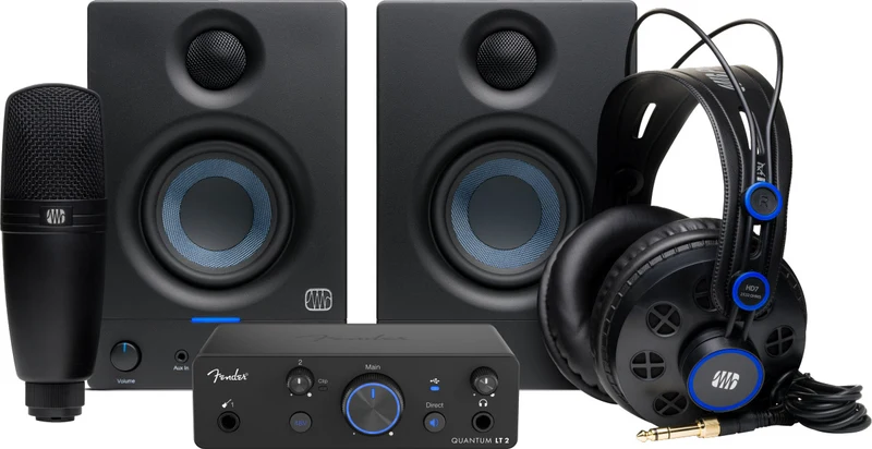 FENDER STUDIO QUANTUM COMPLETE BUNDLE PACK INTERFAZ DE AUDIO Y MONITORES