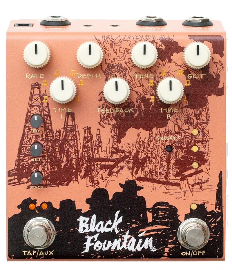 OLD BLOOD NOISE ENDEAVORS BLACK FOUNTAIN STEREO TERRACOTA PEDAL DELAY