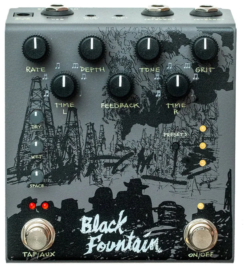 OLD BLOOD NOISE ENDEAVORS BLACK FOUNTAIN STEREO SLATE PEDAL DELAY