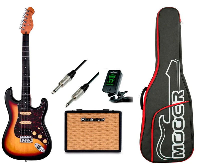 MOOER -PACK- MSC10 PRO SB GUITARRA ELECTRICA + AMPLIFICADOR Y ACCESORIOS