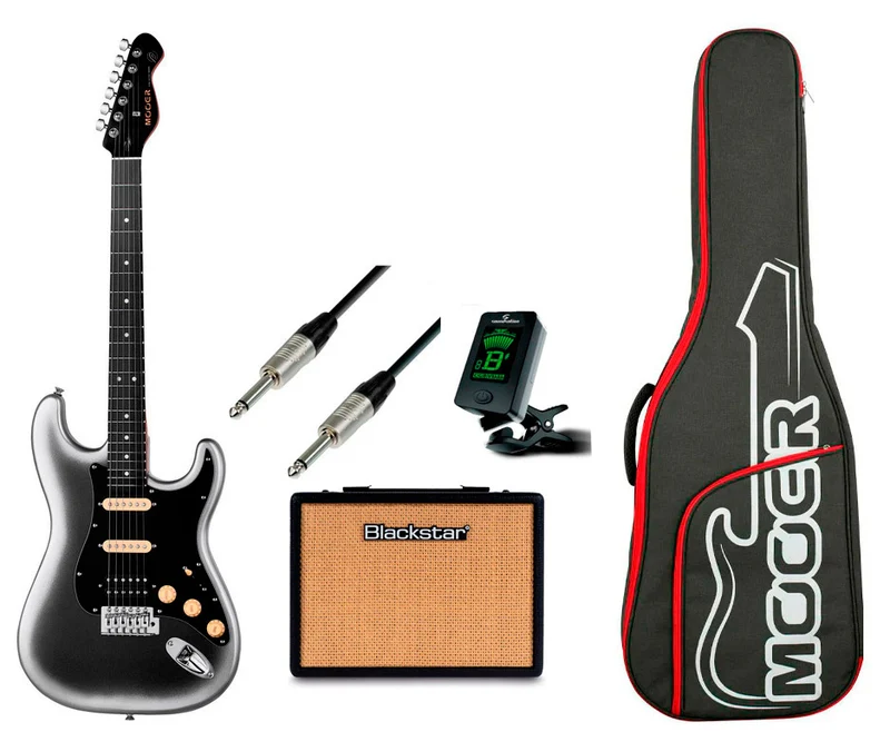 MOOER -PACK- MSC10 PRO DS GUITARRA ELECTRICA + AMPLIFICADOR Y ACCESORIOS
