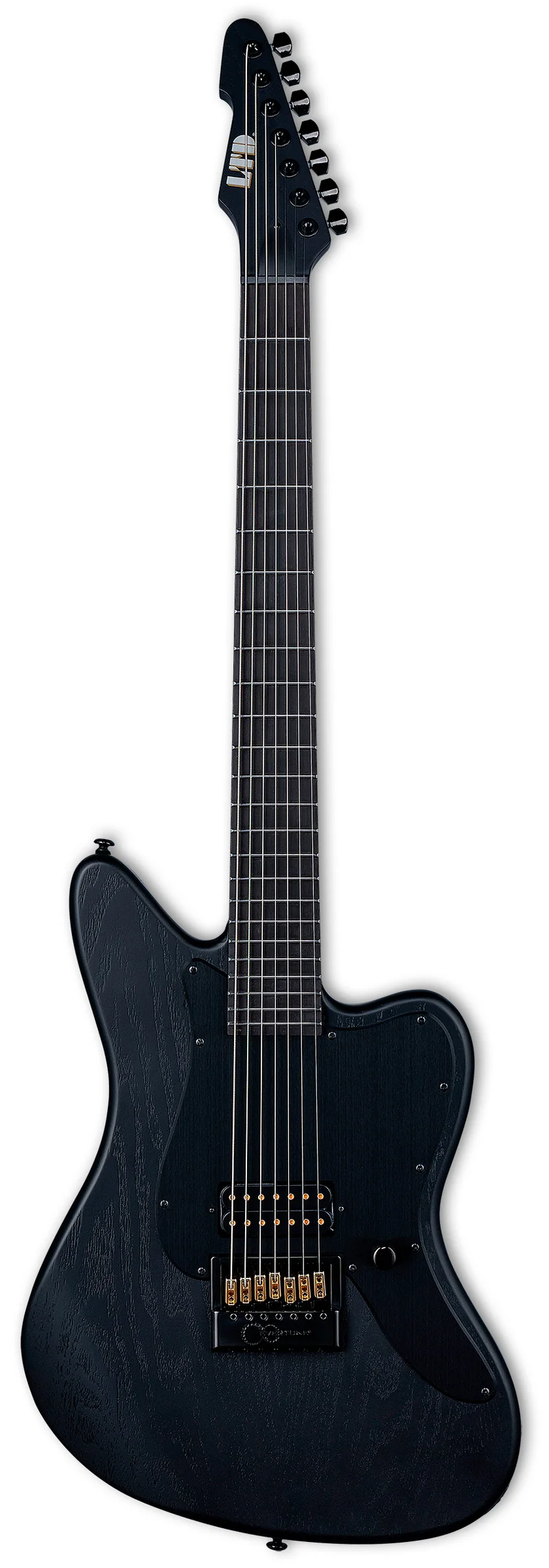 ESP LTD AW-XJ7 B EV BOGS ALEX WADE BARITONE GUITARRA ELECTRICA 7 CUERDAS BLACK OPEN GRAIN SATIN