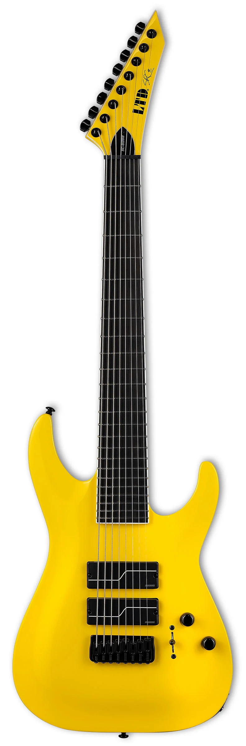ESP LTD SC608 BARITONE Y STEPHEN CARPENTER GUITARRA ELECTRICA DE 8 CUERDAS AMARILLA