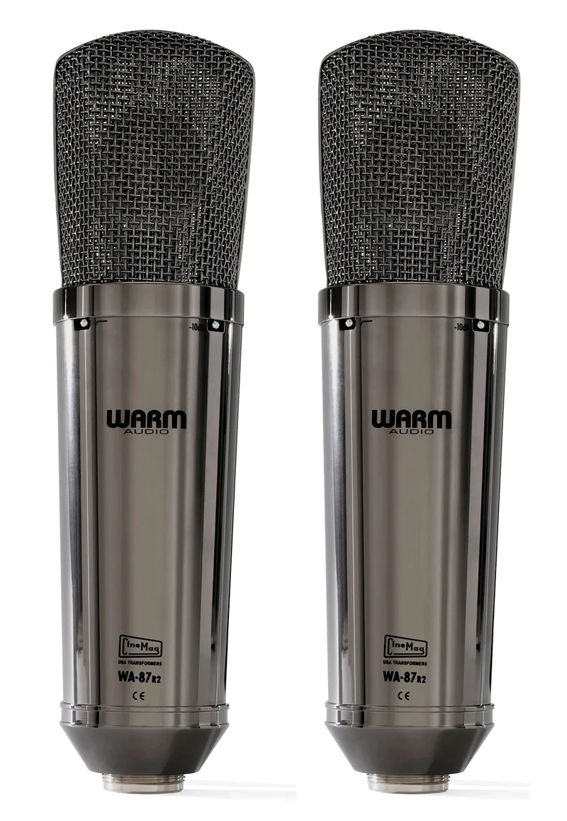 WARM AUDIO WA-87 R2 TS PAREJA DE MICROFONOS DE CONDENSADOR TRIPLE PATRON POLAR TITANIUM SILVER