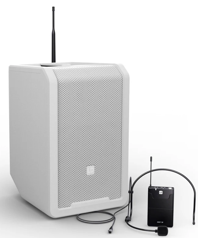LD SYSTEMS ANNY8 BPH B5 W ALTAVOZ PA BLUETOOTH CON MICROFONO DE DIADEMA PURE WHITE