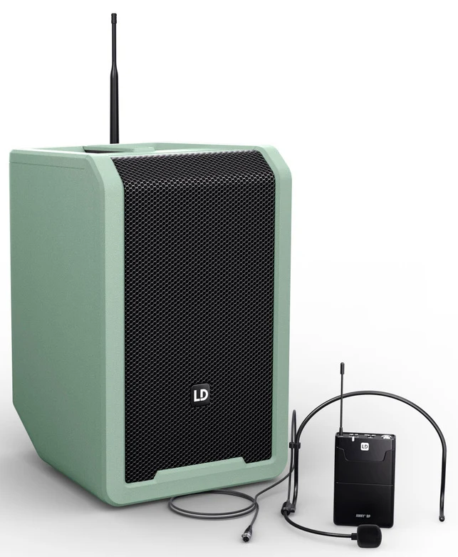 LD SYSTEMS ANNY8 BPH B5 GN ALTAVOZ PA BLUETOOTH CON MICROFONO DE DIADEMA ADVENTURE GREEN