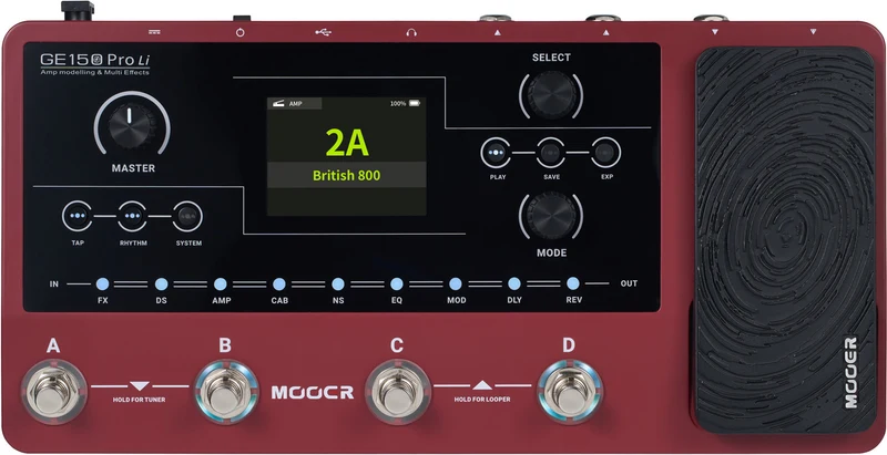 MOOER GE150 PRO LI PEDALERA MULTIEFECTOS GUITARRA