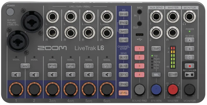 ZOOM L6 LIVETRAK MESA DE MEZCLAS DIGITAL 10 CANALES