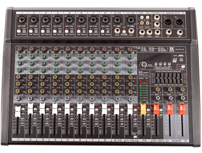 EK AUDIO KGPM12 MESA DE MEZCLAS 12 CANALES