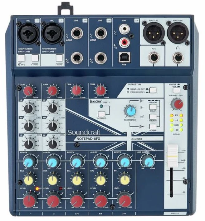 SOUNDCRAFT NOTEPAD-8FX MESA DE MEZCLAS DE 8 CANALES