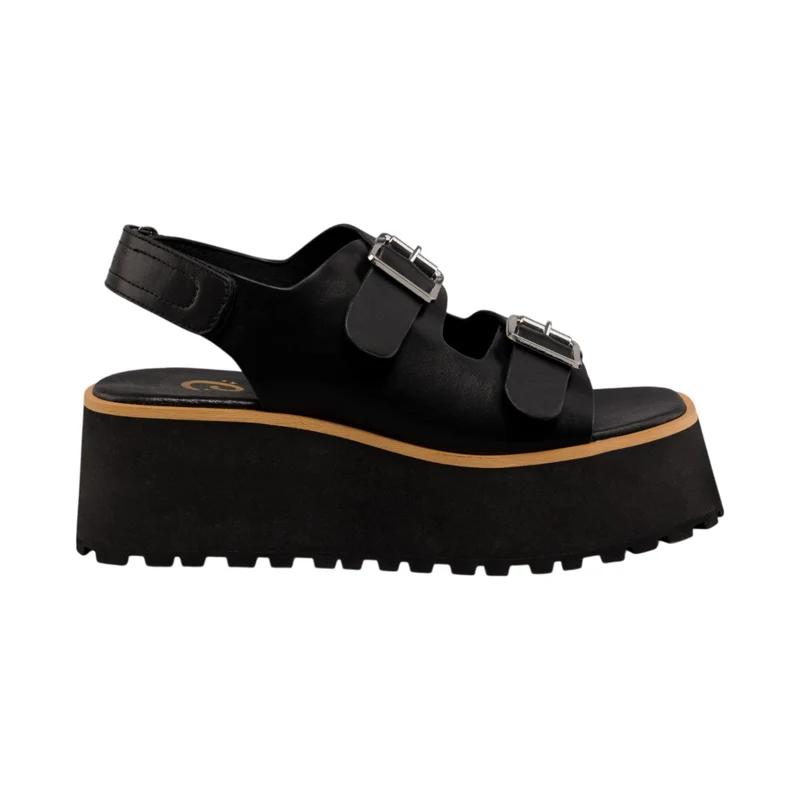 Coral Sandalias de Plataforma Portofino Negro, para Mujer