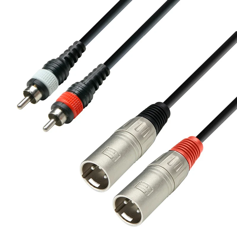 ADAM HALL K3TMC0100 CABLE DE AUDIO REVESTIDO 2 RCA MACHO A 2 XLR MACHO 1 METRO