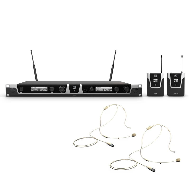 LD SYSTEMS U506 BPHH2 SISTEMA INALAMBRICO 2 MICROFONOS DE DIADEMA COLOR CARNE Y DOS PETACAS