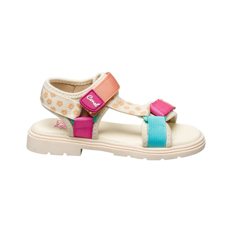 Coral Sandalias Lilo Flowers, para Niña