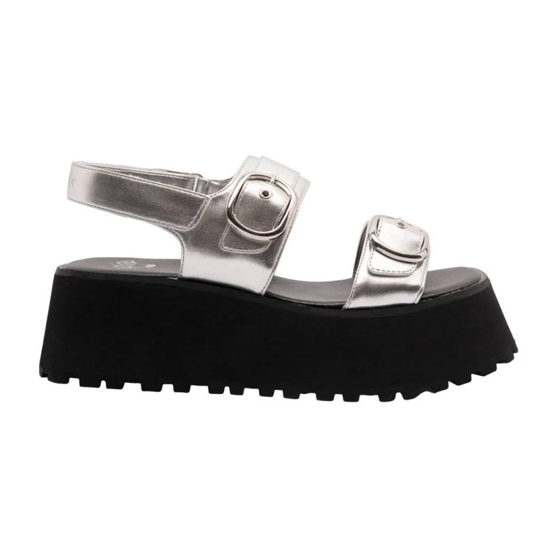Coral Sandalias de Plataforma Camille Silver, para Mujer