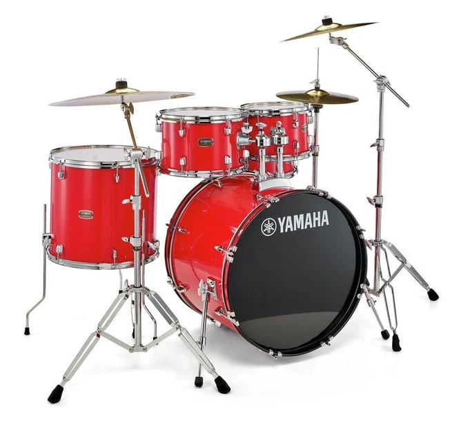 YAMAHA RDP0F5 RD CPSET RYDEEN BATERIA ACUSTICA CON HERRAJES Y PLATOS HOT RED