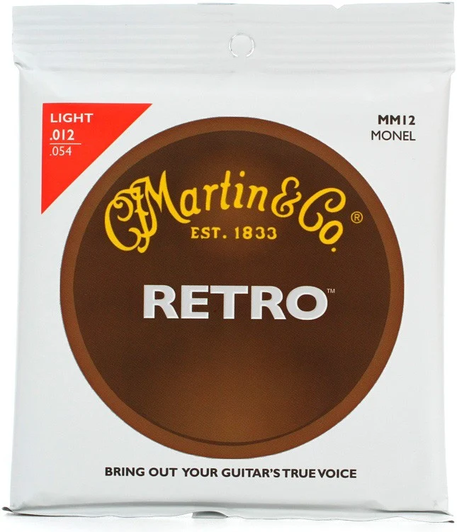 MARTIN MM12 RETRO MONEL LIGHT JUEGO CUERDAS GUITARRA ACUSTICA 012-054
