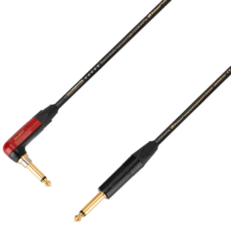 ADAM HALL K5IPR0300 SILENT CABLE INSTRUMENTO NEUTRIK 6.3 MM JACK A JACK ACODADO 3 METROS