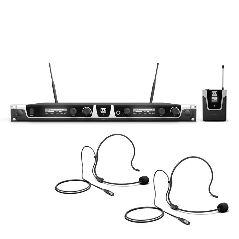 LD SYSTEMS U505 BPH2 SISTEMA INALAMBRICO 2 MICROFONOS DE DIADEMA Y 2 PETACAS