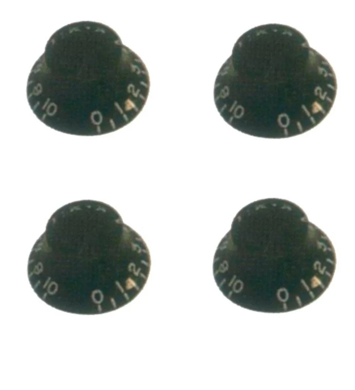 PROLINE PL KN012 SET 4 BOTONES GUITARRA TIPO CAMPANA NEGROS.