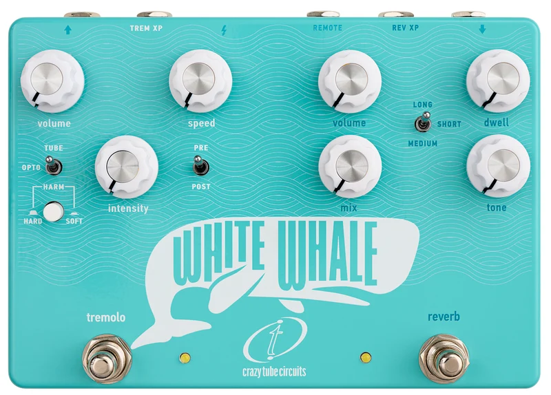 CRAZY TUBE CIRCUITS WHITE WHALE V2 PEDAL REVERB CON TREMOLO