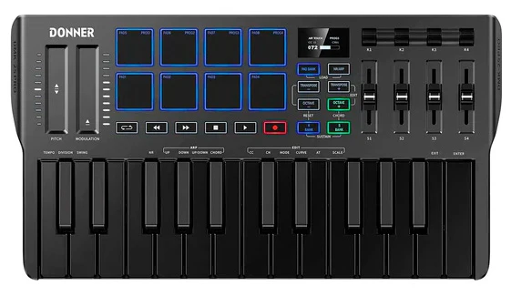 DONNER DMK25 PRO TECLADO CONTROLADOR MIDI USB 25 TECLAS