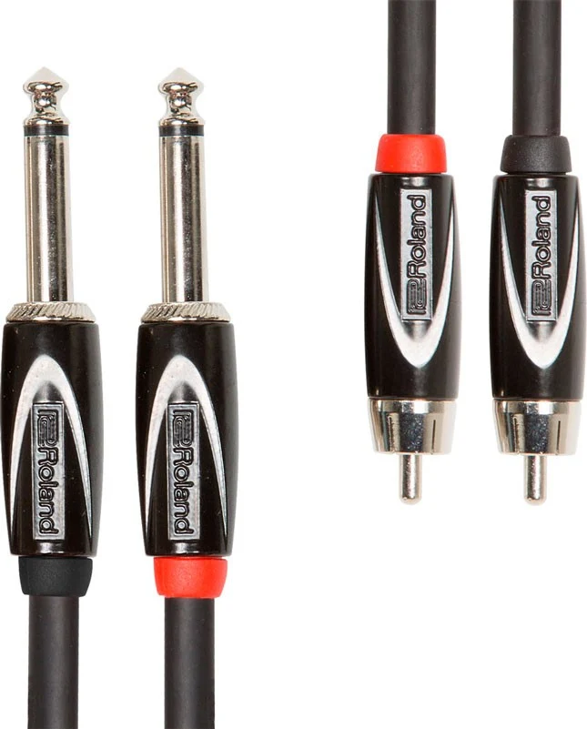 ROLAND RCC-5-2R28 CABLE DOBLE BLACK SERIES 2XRCA 2XJACK 1.5 METROS