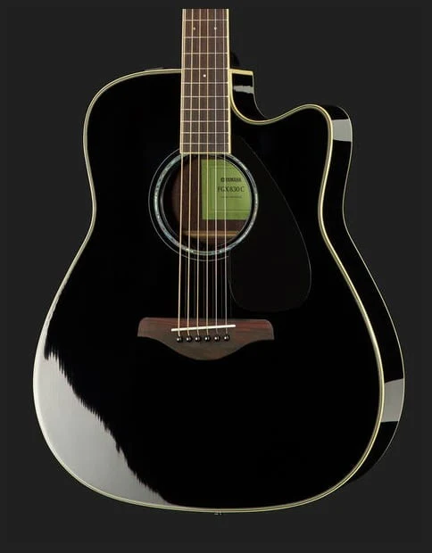YAMAHA FGX830C BL GUITARRA ELECTROACUSTICA WESTERN NEGRA