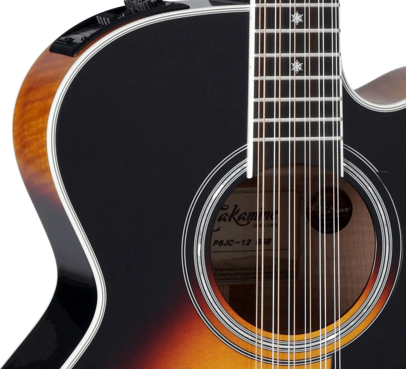 TAKAMINE P6JC-12BSB GUITARRA ELECTROACUSTICA JUMBO 12 CUERDAS BROWN SUNBURST