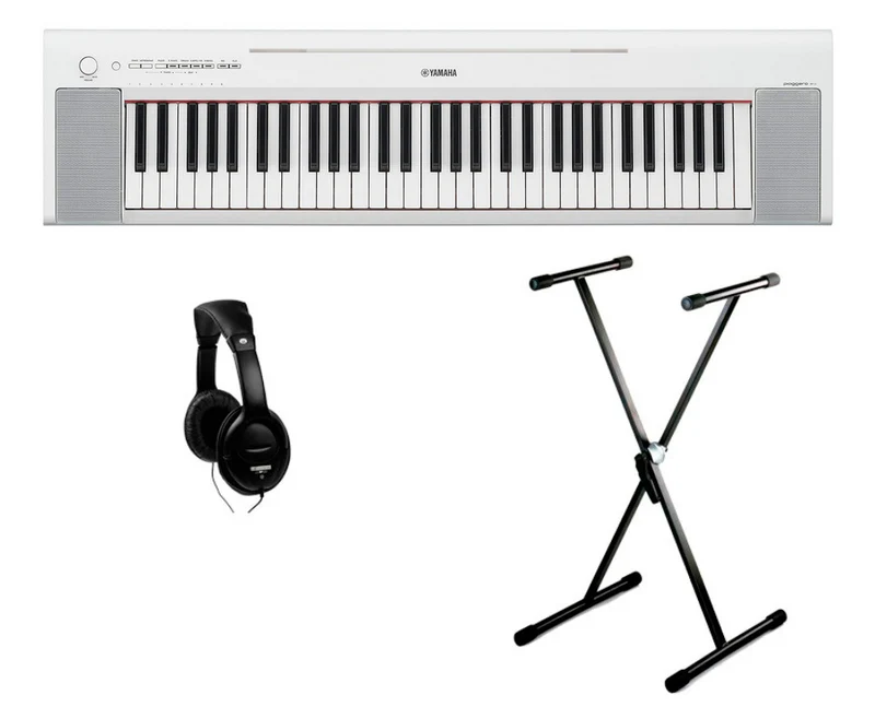 YAMAHA -PACK- NP15WH PIANO DIGITAL PIAGGERO BLANCO + SOPORTE TIJERA Y AURICULARES