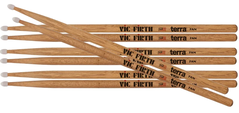 VIC FIRTH P7ATN4PK AMERICAN CLASSIC TERRA PACK 4 BAQUETAS BATERIA PUNTA DE NYLON