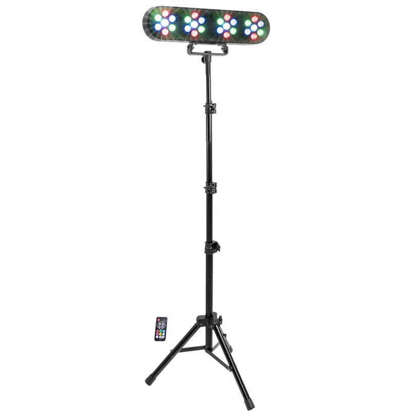 PARTY FUNLED SET 4 FOCOS PAR DE LED CON SOPORTE Y MANDO A DISTANCIA