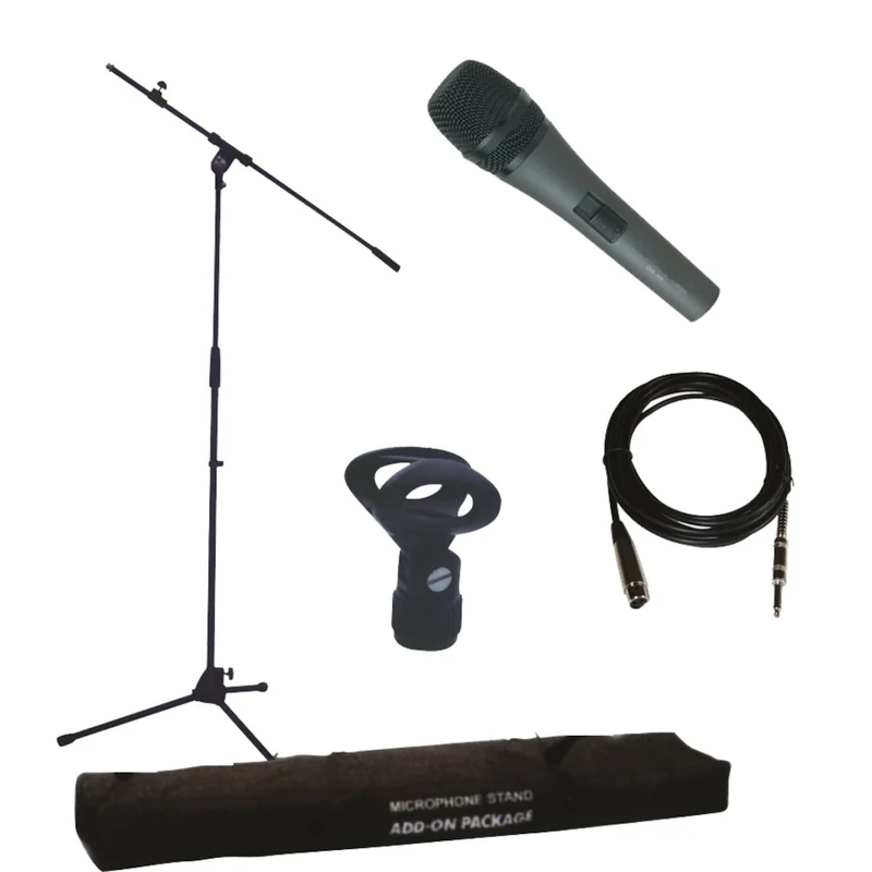 IBIZA SOUND SMPACK PACK MICROFONO DINAMICO CON SOPORTE Y FUNDA