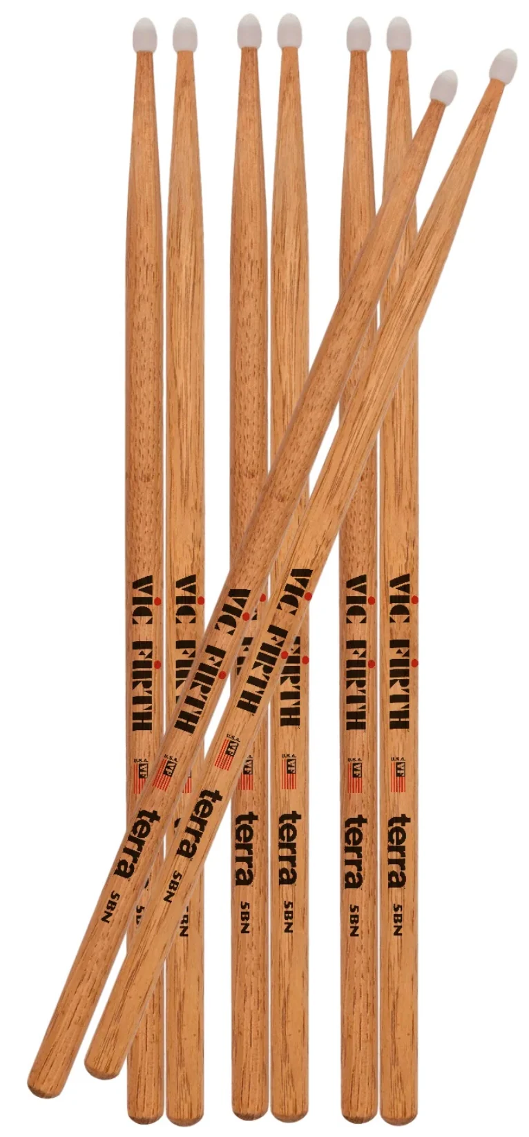 VIC FIRTH P5BTN4PK AMERICAN CLASSIC TERRA PACK 4 BAQUETAS BATERIA PUNTA DE NYLON