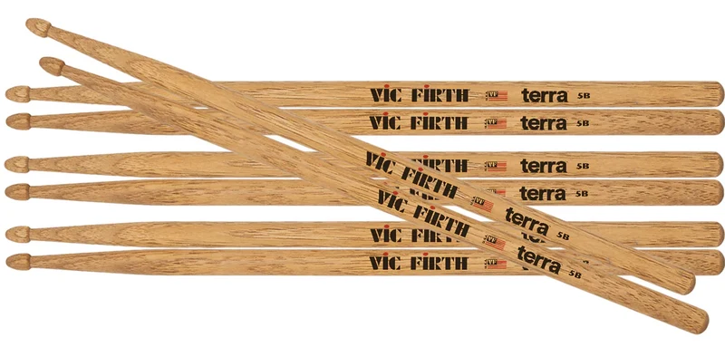 VIC FIRTH P5BT4PK AMERICAN CLASSIC TERRA PACK 4 BAQUETAS BATERIA