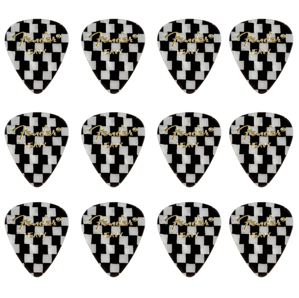 FENDER 1980351303 351 SHAPE PREMIUM PICKS PACK 12 PUAS HEAVY CHECKER